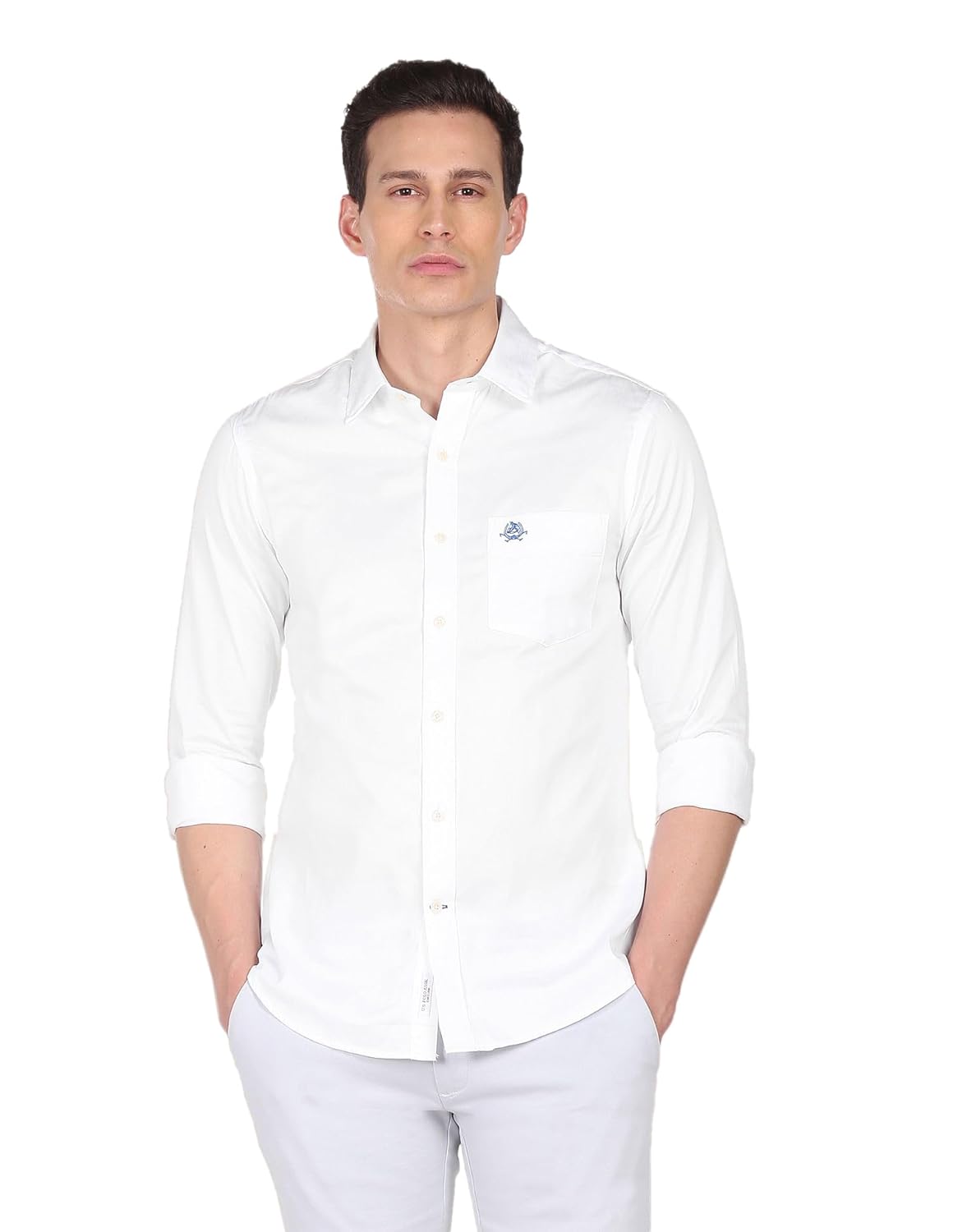 U.S. POLO ASSN. Men’s Solid Spread Collar Cotton Tailored Fit Shirt