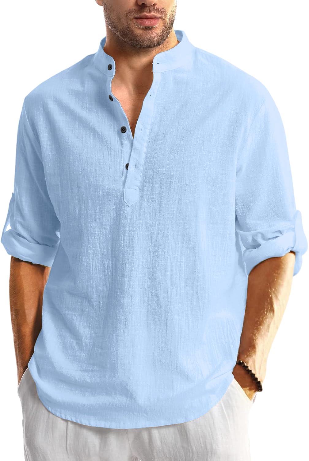 Bellstone Men’s Solid Regular Fit Dress Shirt