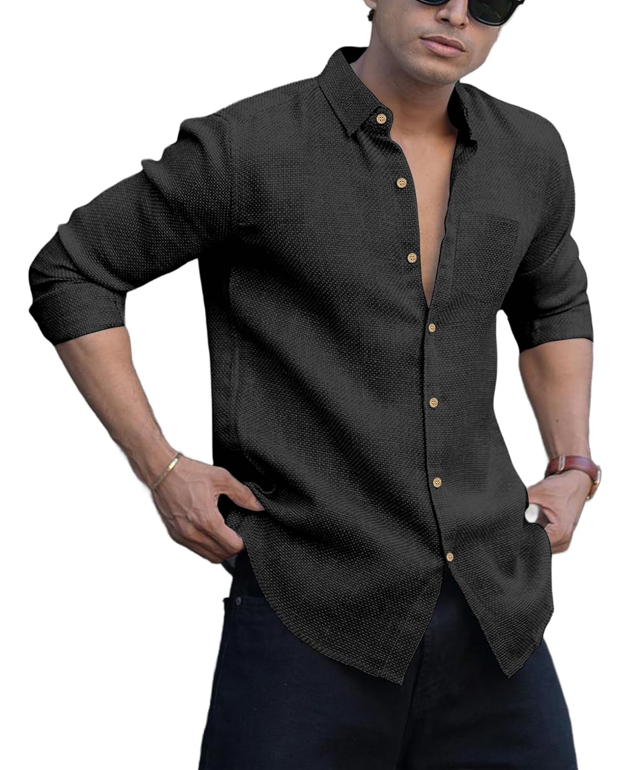 Men’s Solid Linen Cotton Shirt | Casual | Plain | Full Sleeve | Summer-Regular Fit| Men Stylish Shirt | Everyday Formal Wear