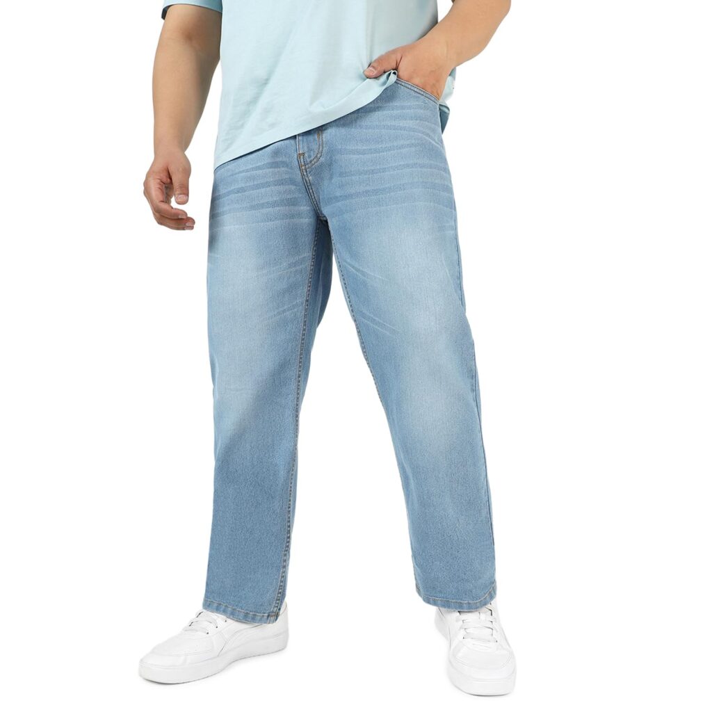Urbano Plus Men’s Regular Fit Washed Jeans Stretchable