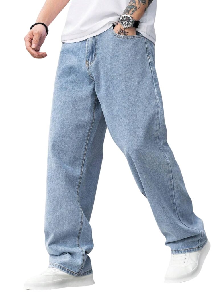 Lymio Baggy Denim Jeans Pants for Men (L-Jeans)
