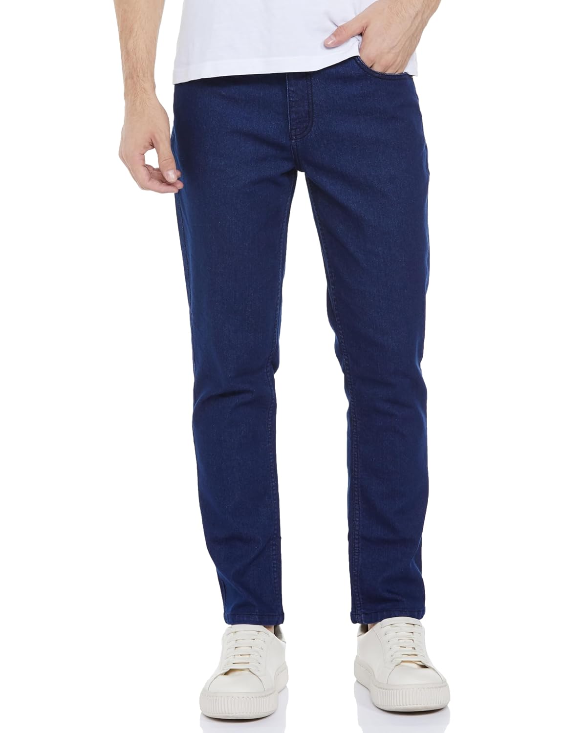 INKD Men’s Classic Regular Fit Jeans with 5 Pocket Styling | Mid- Rise | Soft & Stretchable