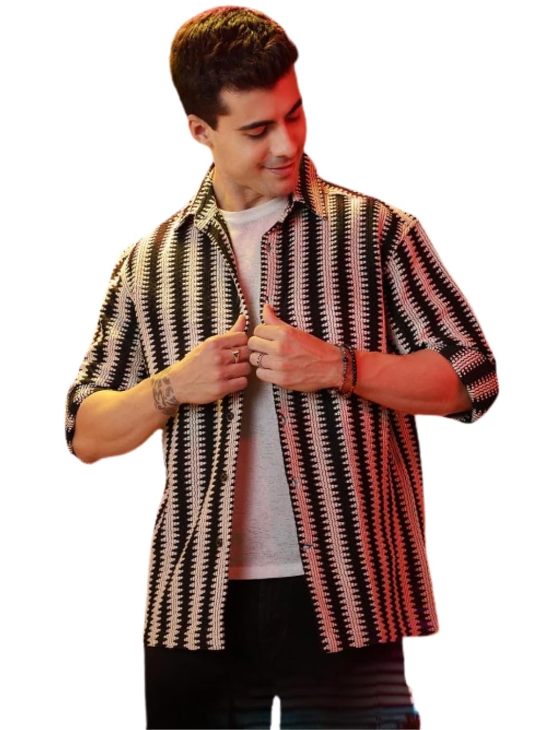 GRECIILOOKS Shirt for Men | Mens Casual Shirt | Men Stylish Shirt | Men Crochet Shirt | Men’s Regular Fit | Men Formal Shirt | Men’s Solid Slim Fit