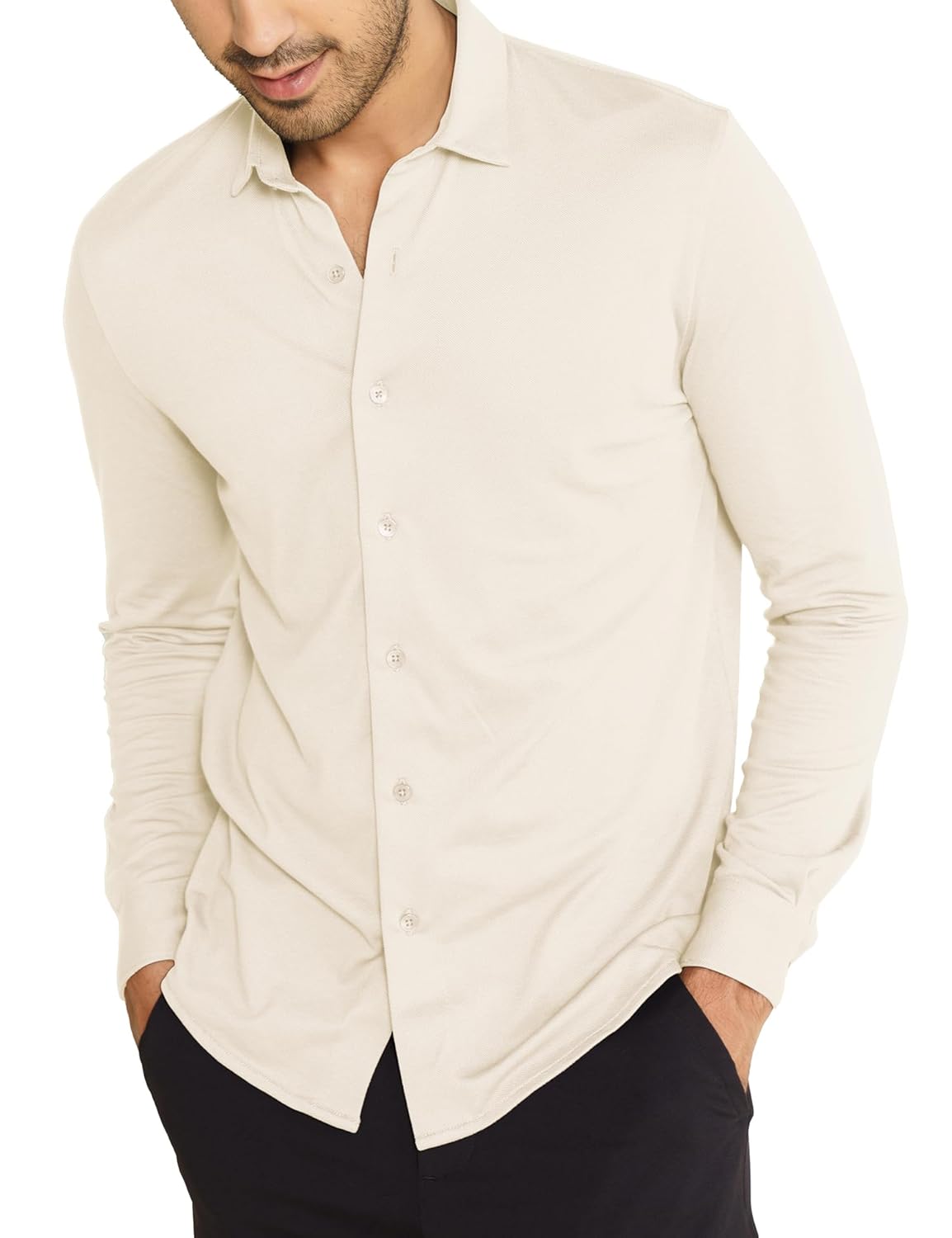 DAMENSCH Men’s Constant Cotton Thermoregulating Pique Full Regular Fit Shirts