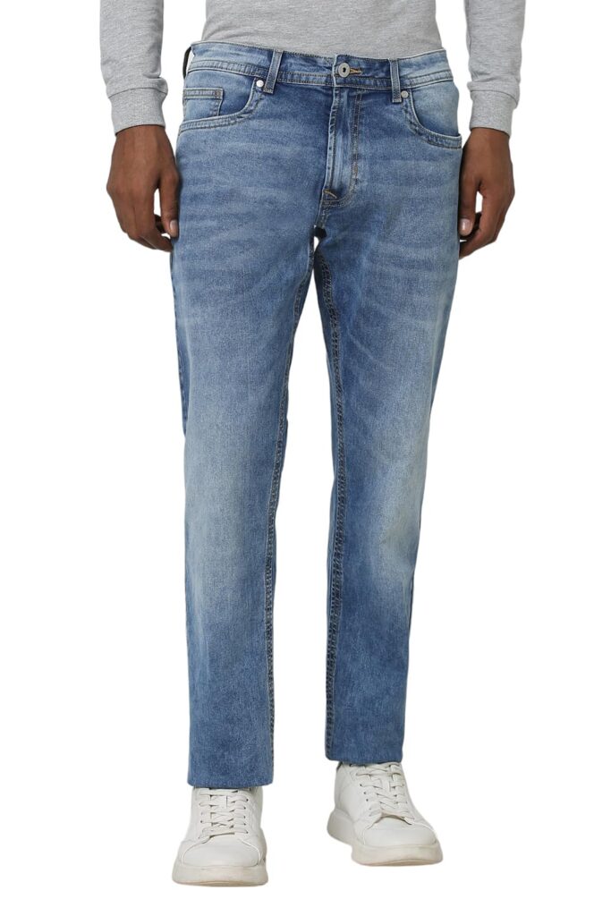 Peter England Men’s Regular Fit Mid Rise Jeans