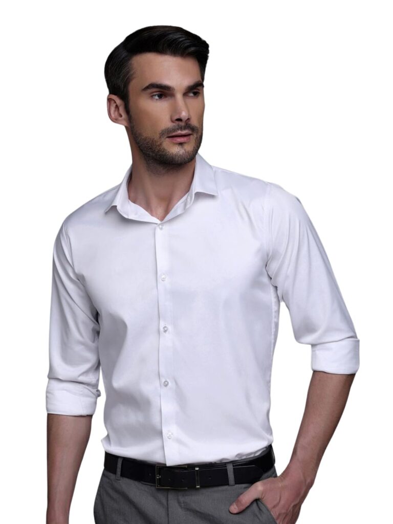 IndoPrimo Men’s Classic fit Casual Solid Satin Shirt for Men Full Sleeve – Satya