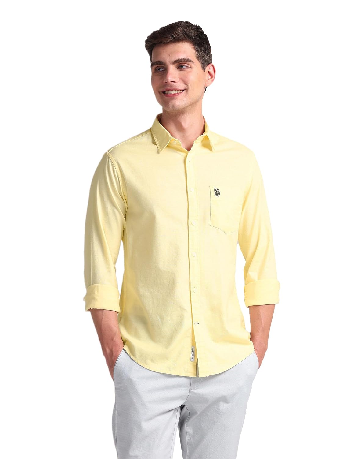 U.S. POLO ASSN. Men’s Solid Cotton Dobby Tailored Fit Shirt