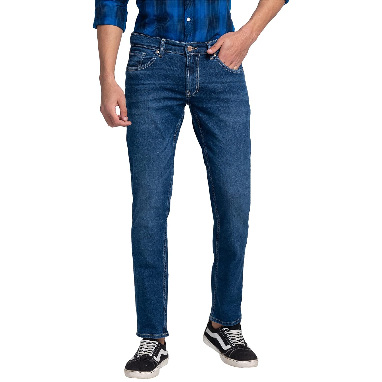 Spykar Men’s Solid Regular Fit Jeans