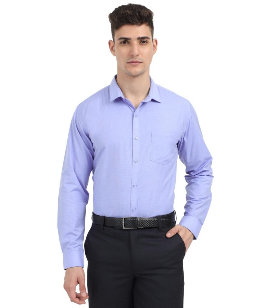 Scott International Shirt for Men, Solid Full Sleeves Shirt, Wrinkle Free Mens Shirts, Cotton Formal Shirts, Regular Fit Stylish Mens Shirt, Plain Formal Shirts for Men