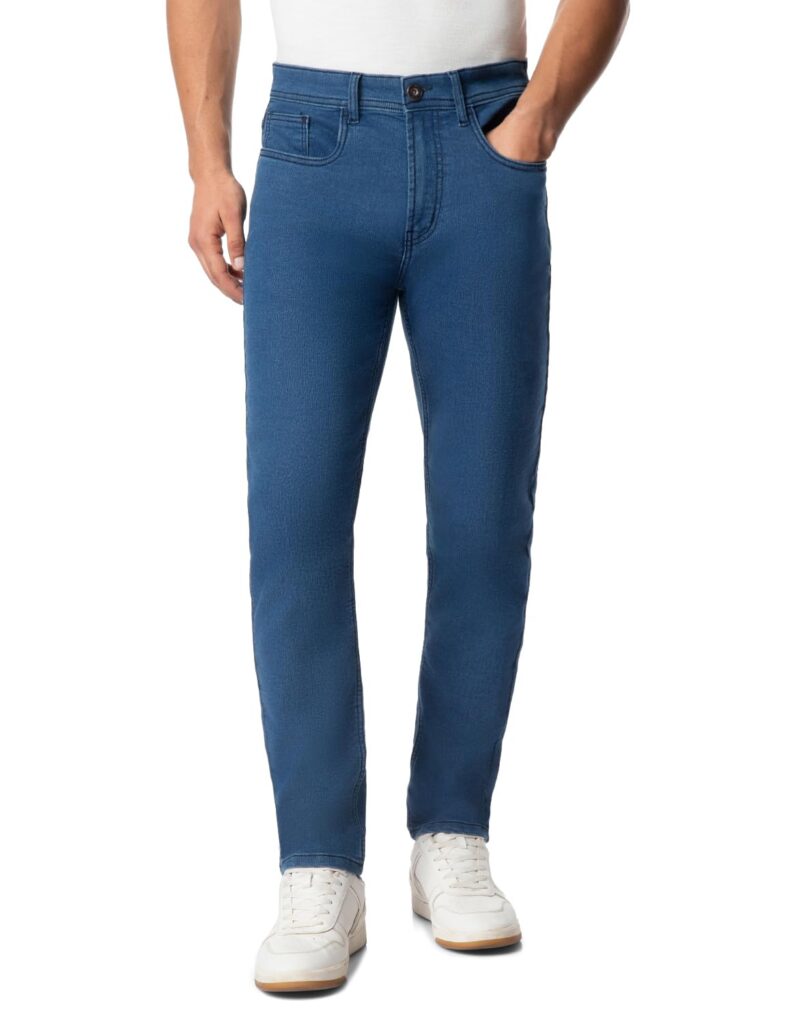 INKD Men’s Regular Fit Jeans – Mid-Rise | Cotton Blend | Classic Styling | Contrast Stitch | Stretchable Fabric | Classic 5 Pocket Styling