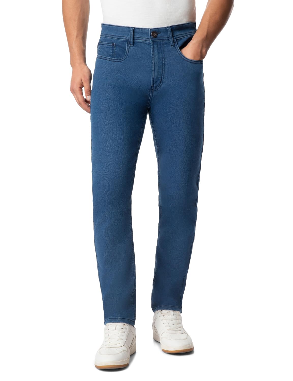 INKD Men’s Regular Fit Jeans – Mid-Rise | Cotton Blend | Classic Styling | Contrast Stitch | Stretchable Fabric | Classic 5 Pocket Styling