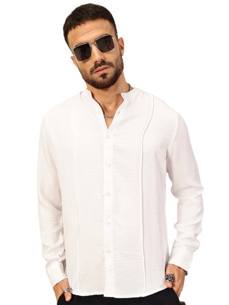Thomas Scott Men’s | Solid | Full Sleeve | Slim Fit | Linen Blend | Mandarin Collar | Casual Shirt Thomas Scott Men’s | Solid | Full Sleeve | Slim Fit | Linen Blend | Mandarin Collar | Casual Shirt