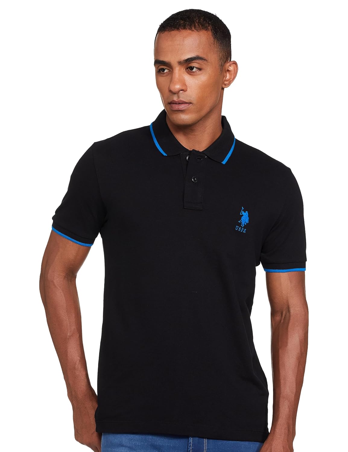 U.S. POLO ASSN. Men’s Tipped Collar Pure Cotton Slim Fit Polo Shirt