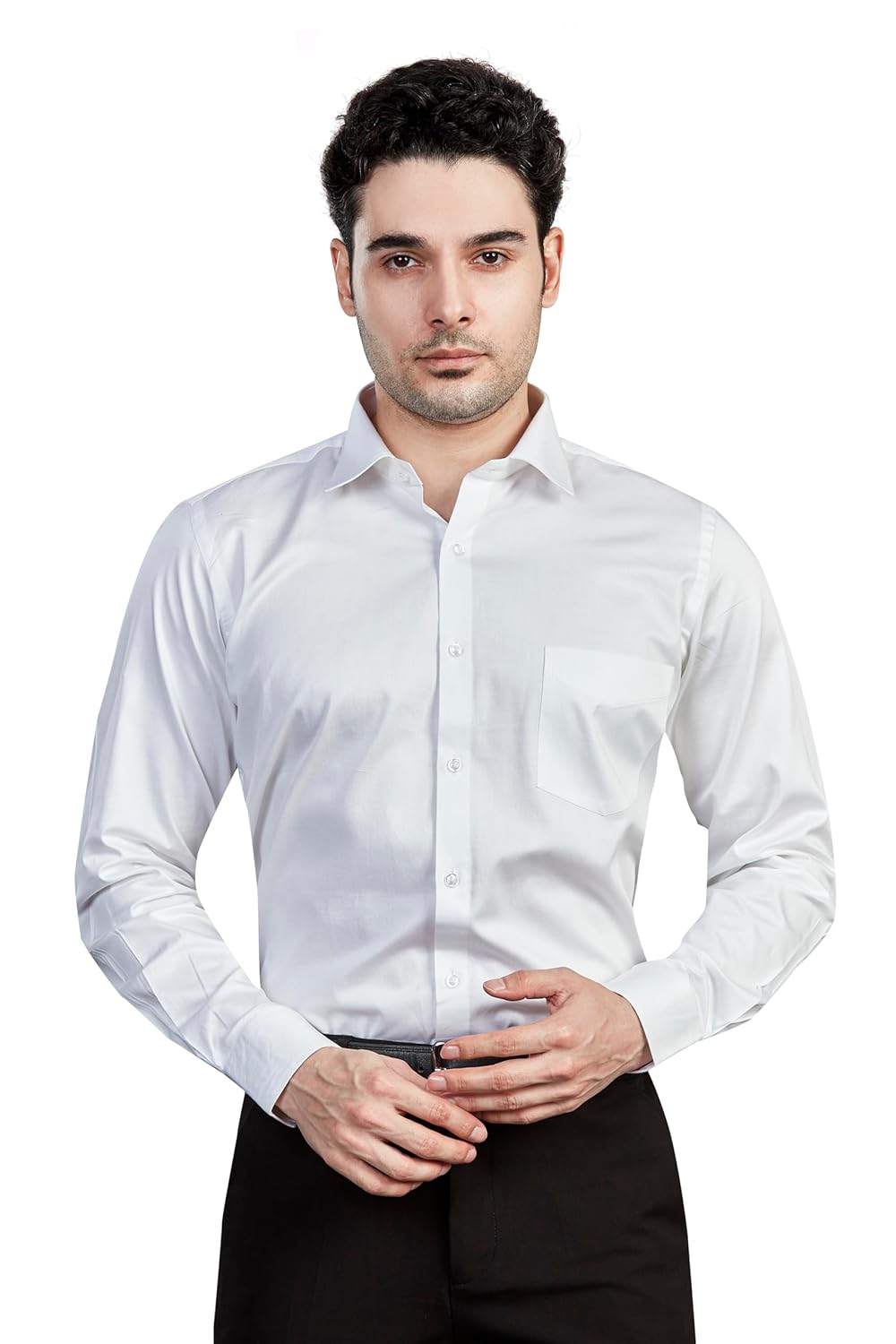 DUKUL – Men’s Solid Formal Shirt | Regular Fit |100% Pure Cotton Satin | Classic Collar | Full Sleave