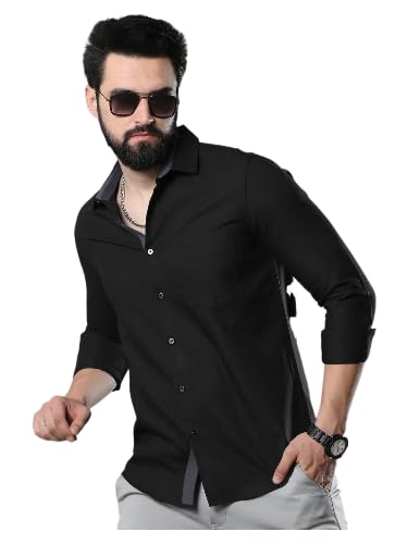 Tee Projekt Men’s Solid Slim Fit Casual Shirt, Full Sleeve Shirt for Casual Wear & Formal Wear Gift for Father,Boys