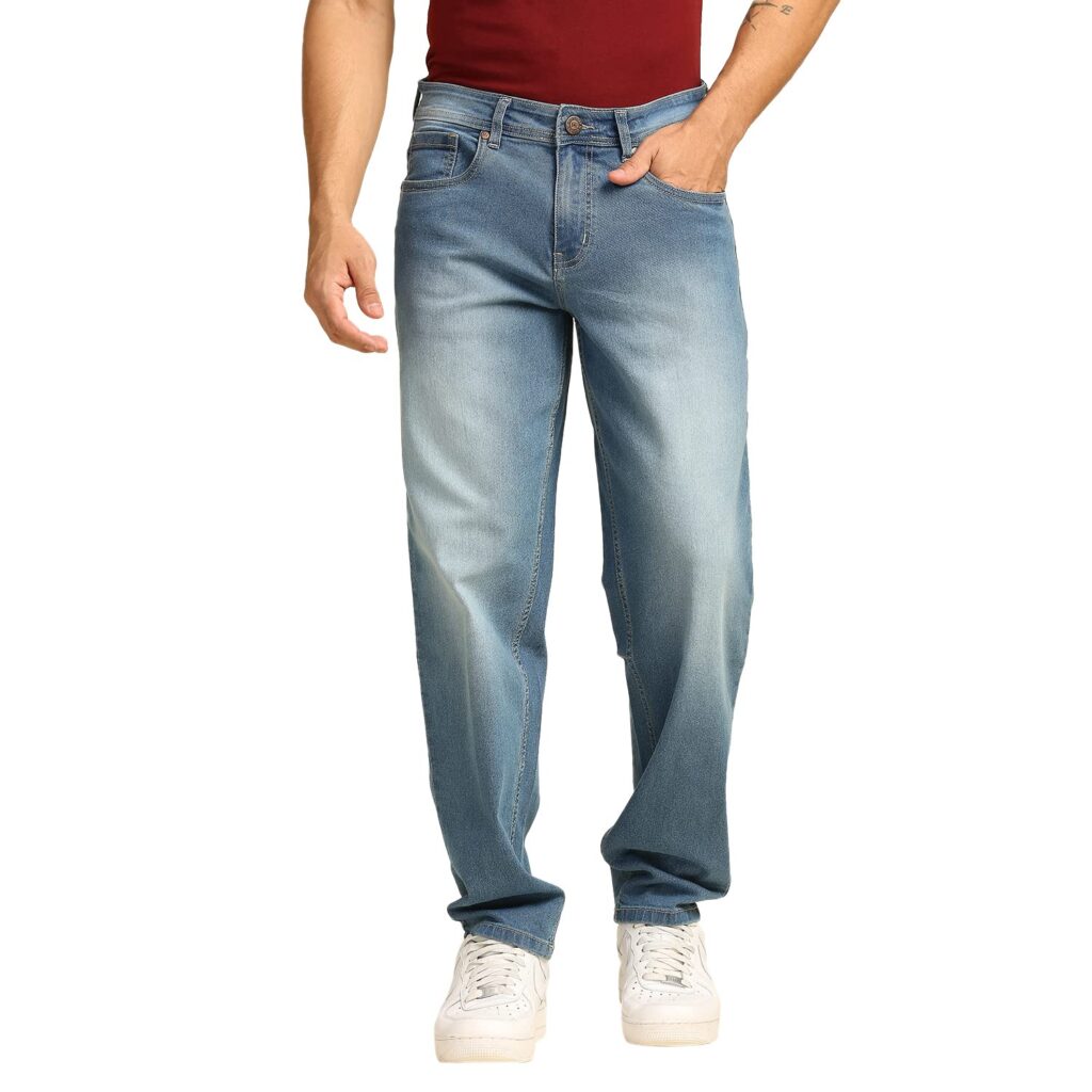 HIGH STAR Men’s Regular Fit Mid Rise Jeans