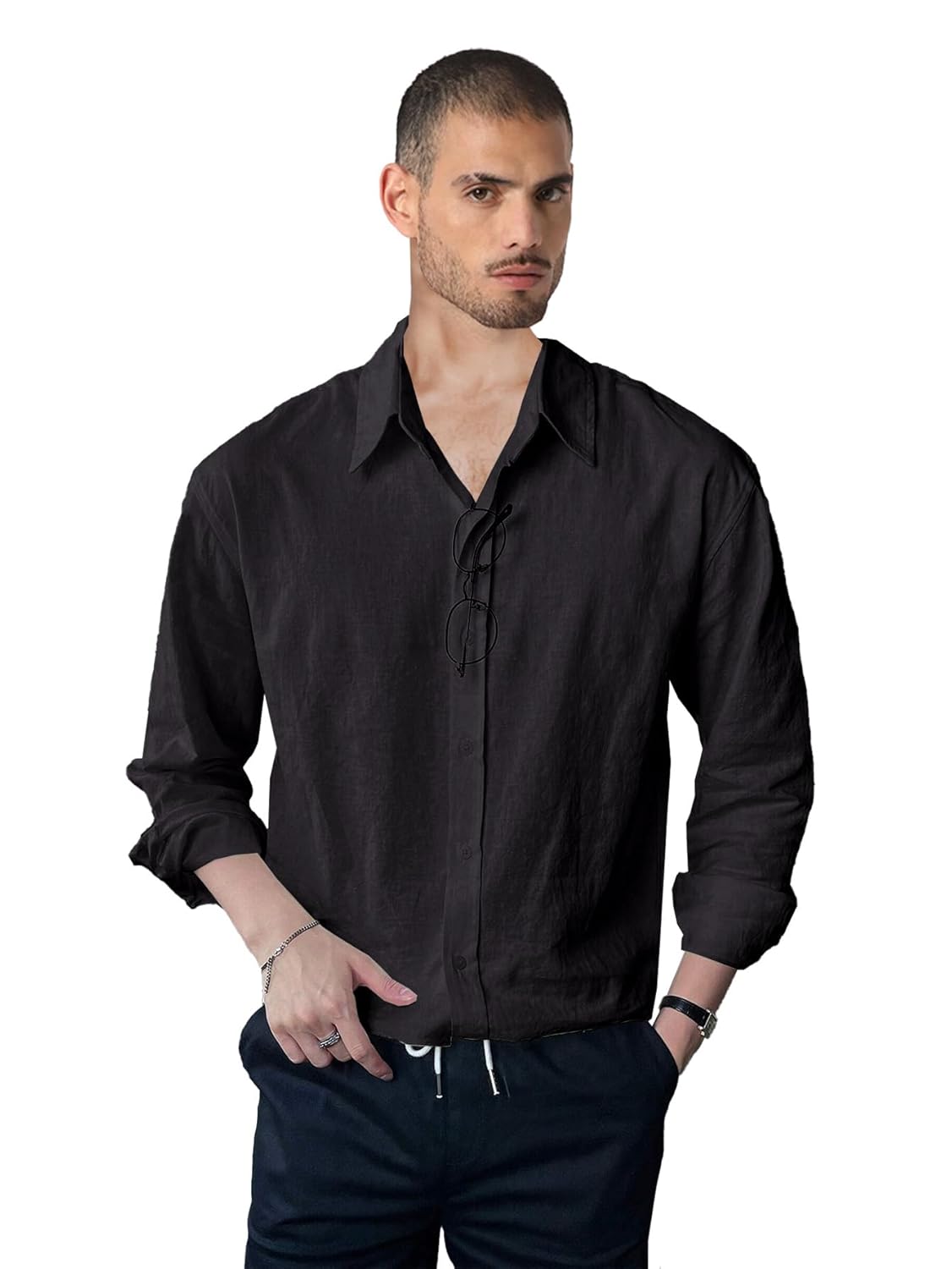 BE ACTIVE Men’s Solid Slim Fit Cotton Casual Shirt || Men Stylish Shirt || Spread Collar & Full Sleeve
