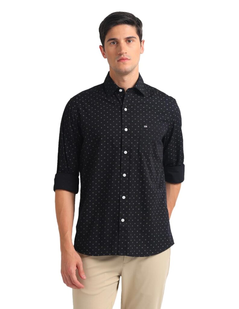 Arrow Men’s Cotton Printed Slim Fit Shirt
