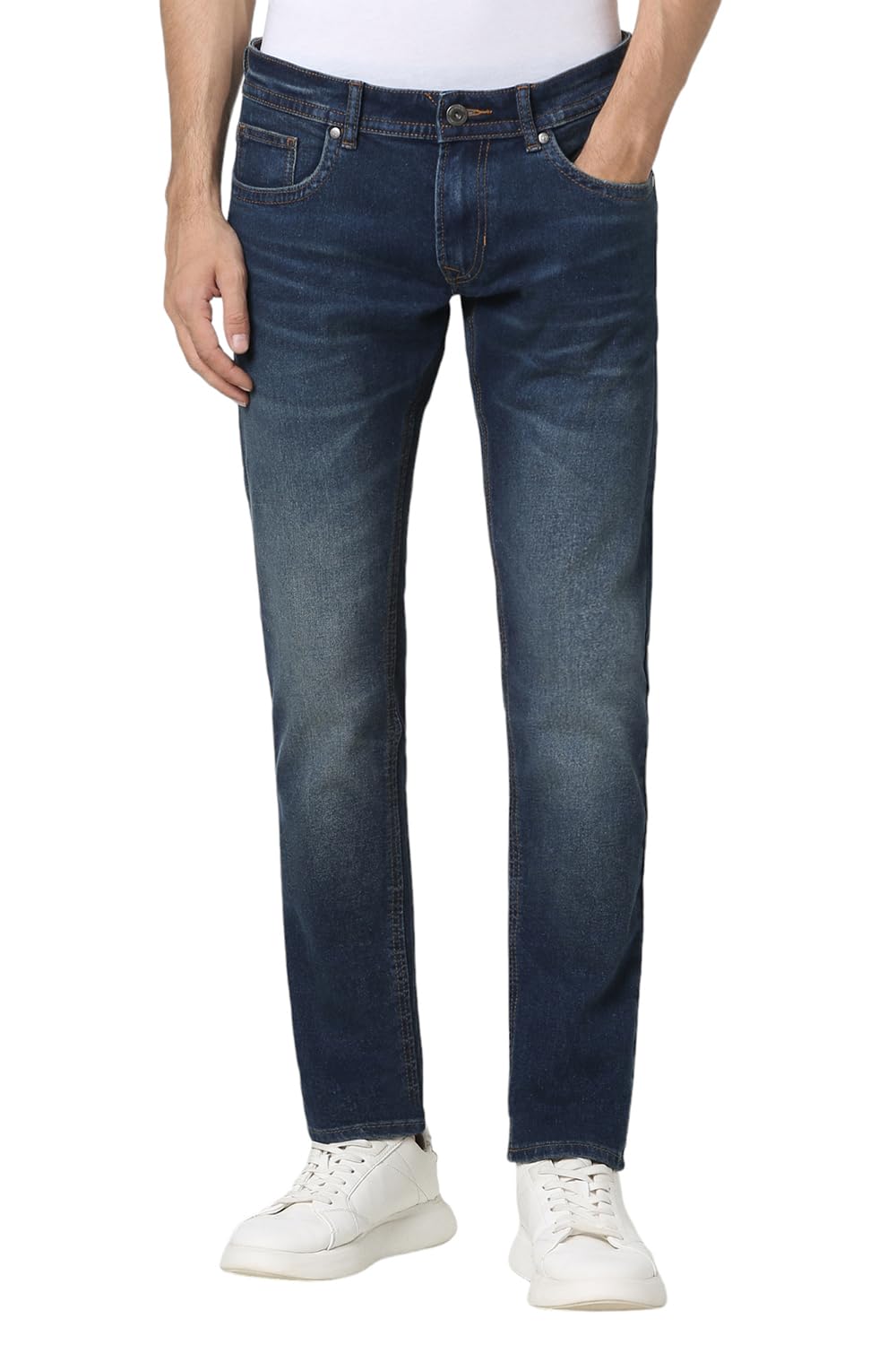 Peter England Men’s Regular Fit Mid Rise Jeans