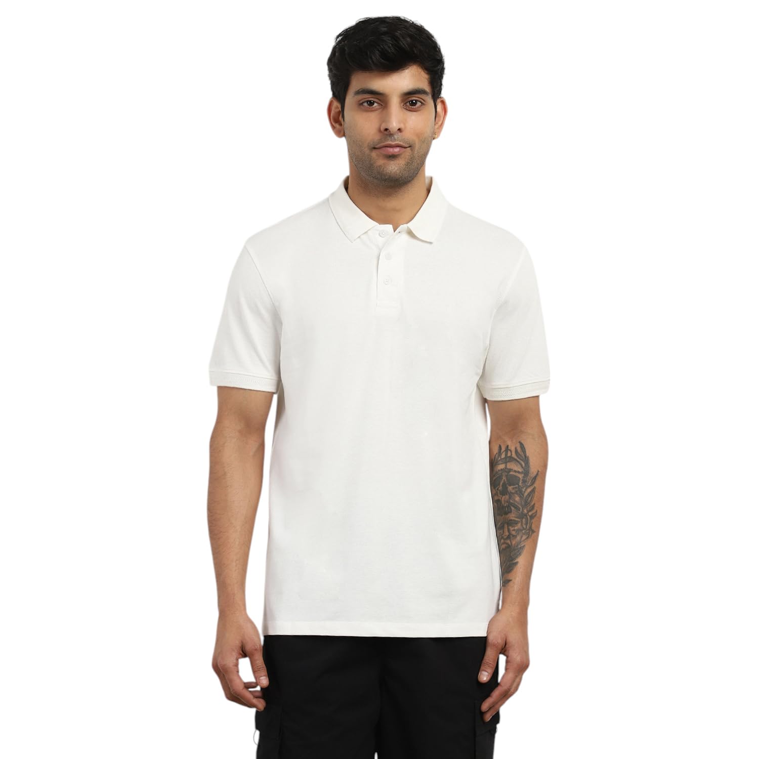 NOBERO Men’s Cotton Solid Regular Fit Polo Shirt