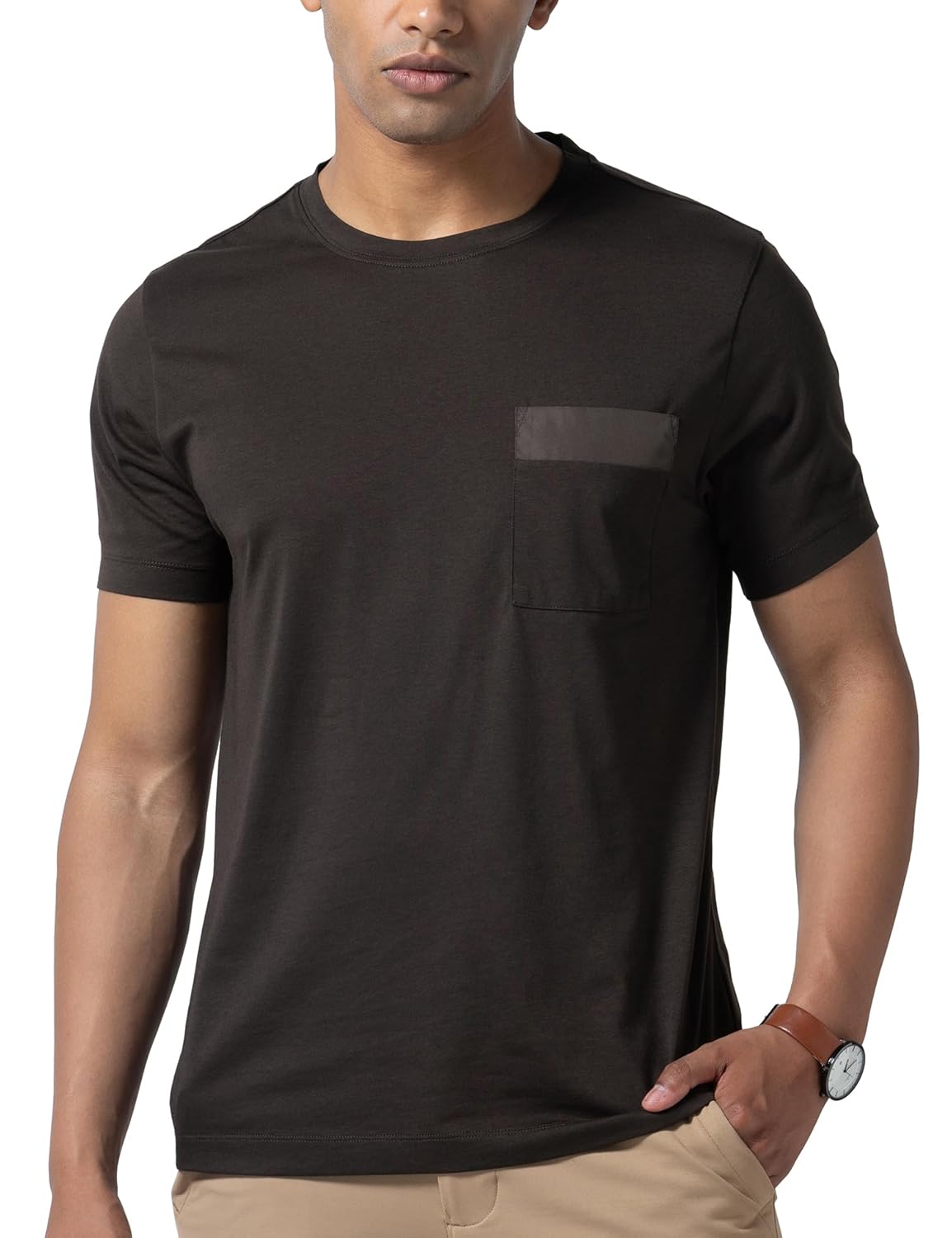 DAMENSCH Regular Fit Cotton Blend Tshirt Half Sleeve Crew Neck Comfortable Casual Lightweight Premium Vortex Elemental Breeeze Tshirts for Men Pack of 1