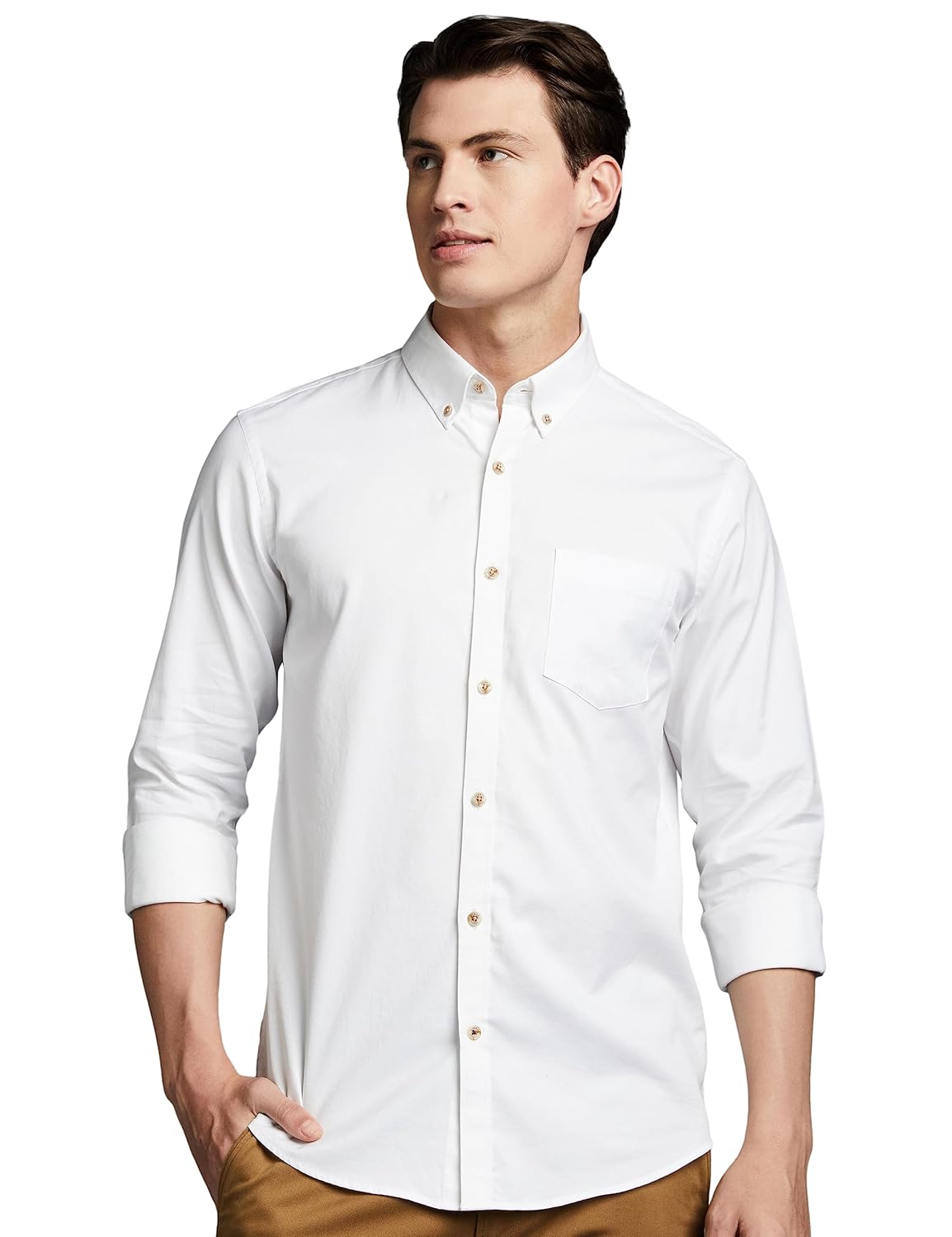 Symbol Premium Men’s Stylish Solid All Day Fresh Buttondown Casual Shirt – Regular Fit | Plain | Full Sleeve | Cotton Semi Formal Wear (Available in Plus Size & Combo Pack)
