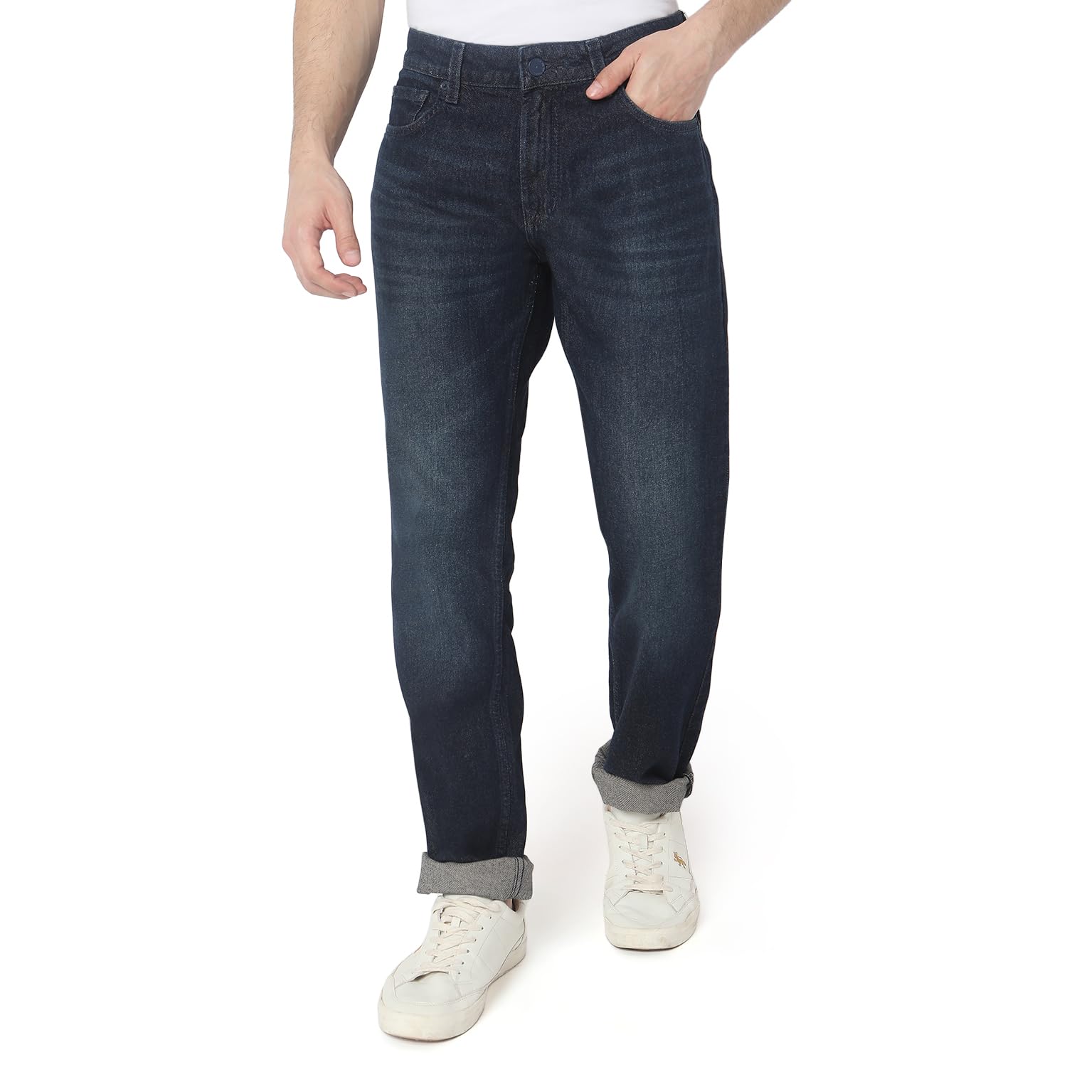 Spykar Men’s Solid Regular Fit Jeans