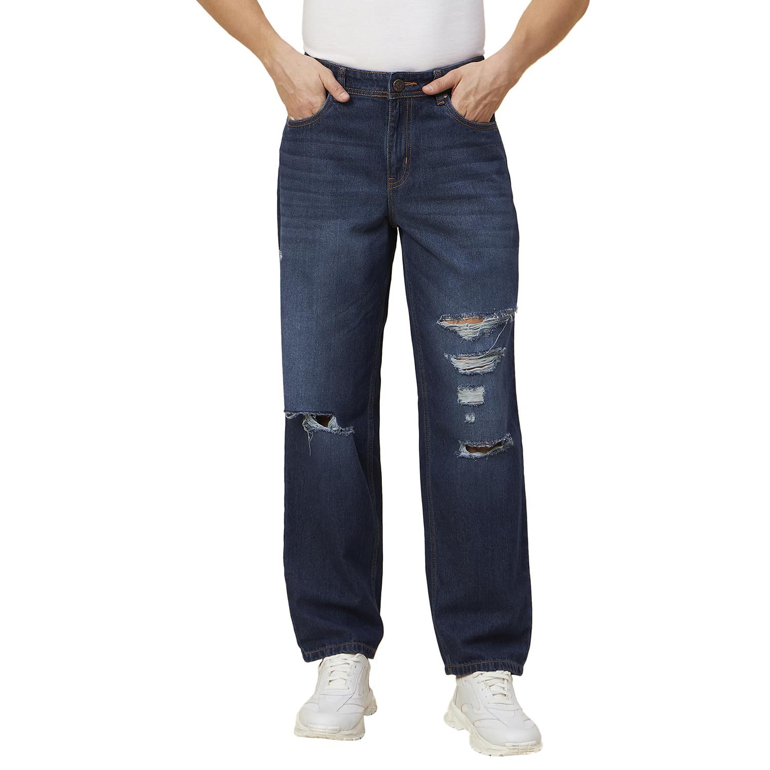 HIGH STAR Men’s Regular Fit Mid Rise Jeans