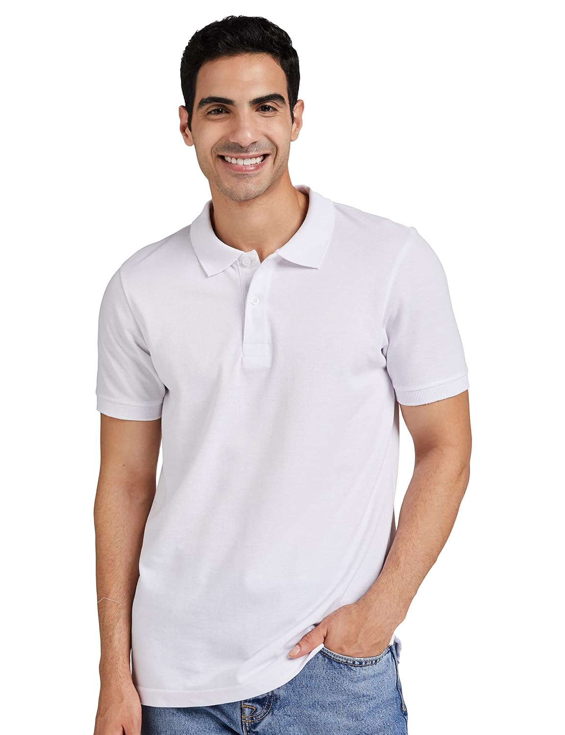 Amazon Brand – Symbol Men’s Solid Cotton Rich Polo T Shirt | Collar Tshirts | Half Sleeves | Plain-Regular Fit (Available in Plus Size and Combo Pack of 2)