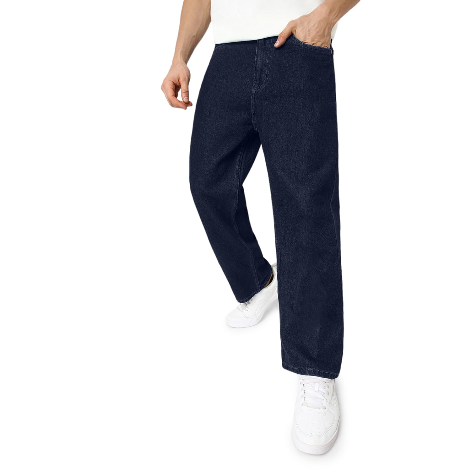 Urbano Fashion Men’s Loose Mid Rise Jeans