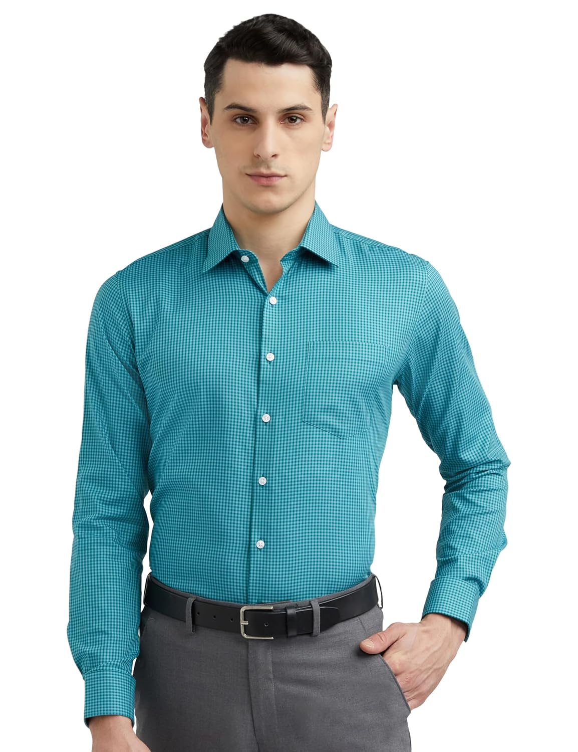 Van Heusen Formal Checkered Shirt for Men| Premium Cotton| Full Sleeves| Slim Fit |Breathable Fabric