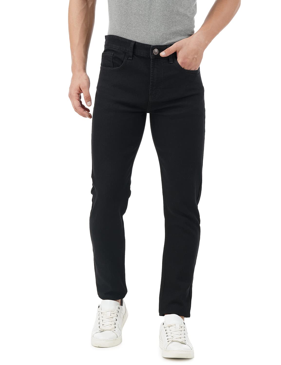 INKD Men’s Slim Fit Jeans – Mid-Rise | Cotton Blend | Stretchable Fabric | Jeans for Men | Classic 5 Pocket Styling