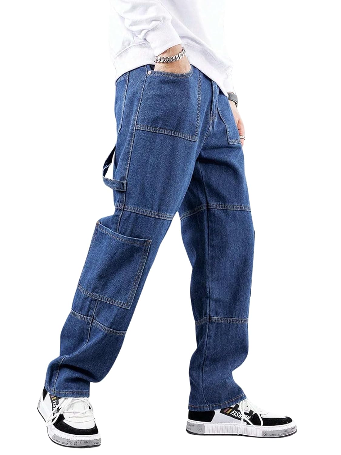 GRECIILOOKS Men’s Loose Low Rise Jeans
