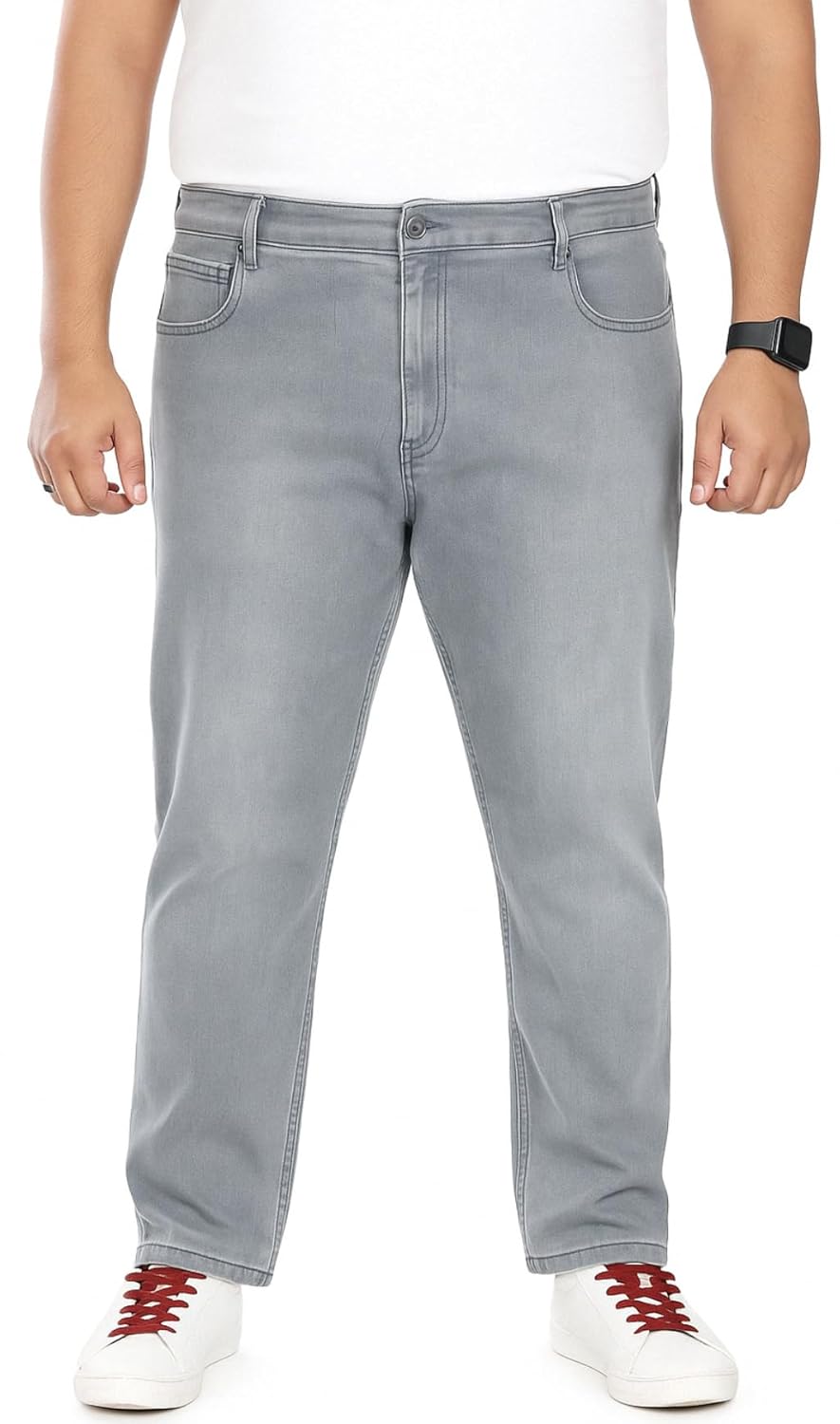 Pluss Tribe – Plus Size Jeans for Men – Denim Jeans – Ideal for Casual, Office Available Sizes : 40 to 52