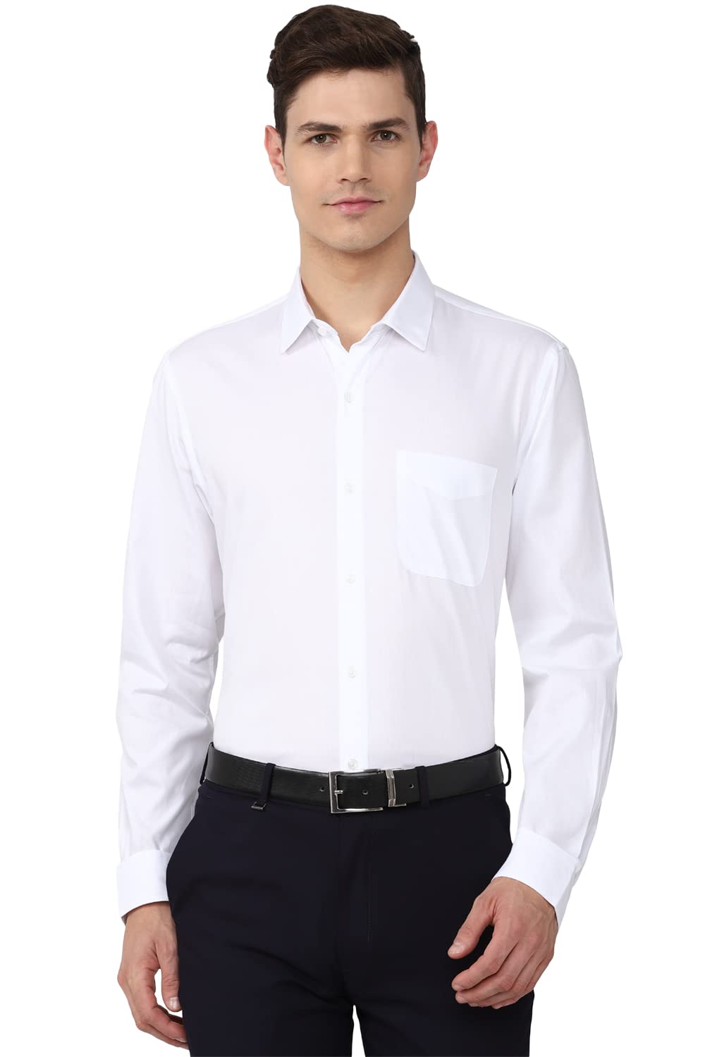 Peter England Men’s Cotton Solid Slim Fit Shirt