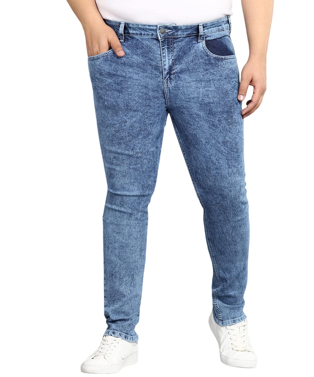 Urbano Plus Men’s Regular Fit Washed Jeans Stretchable