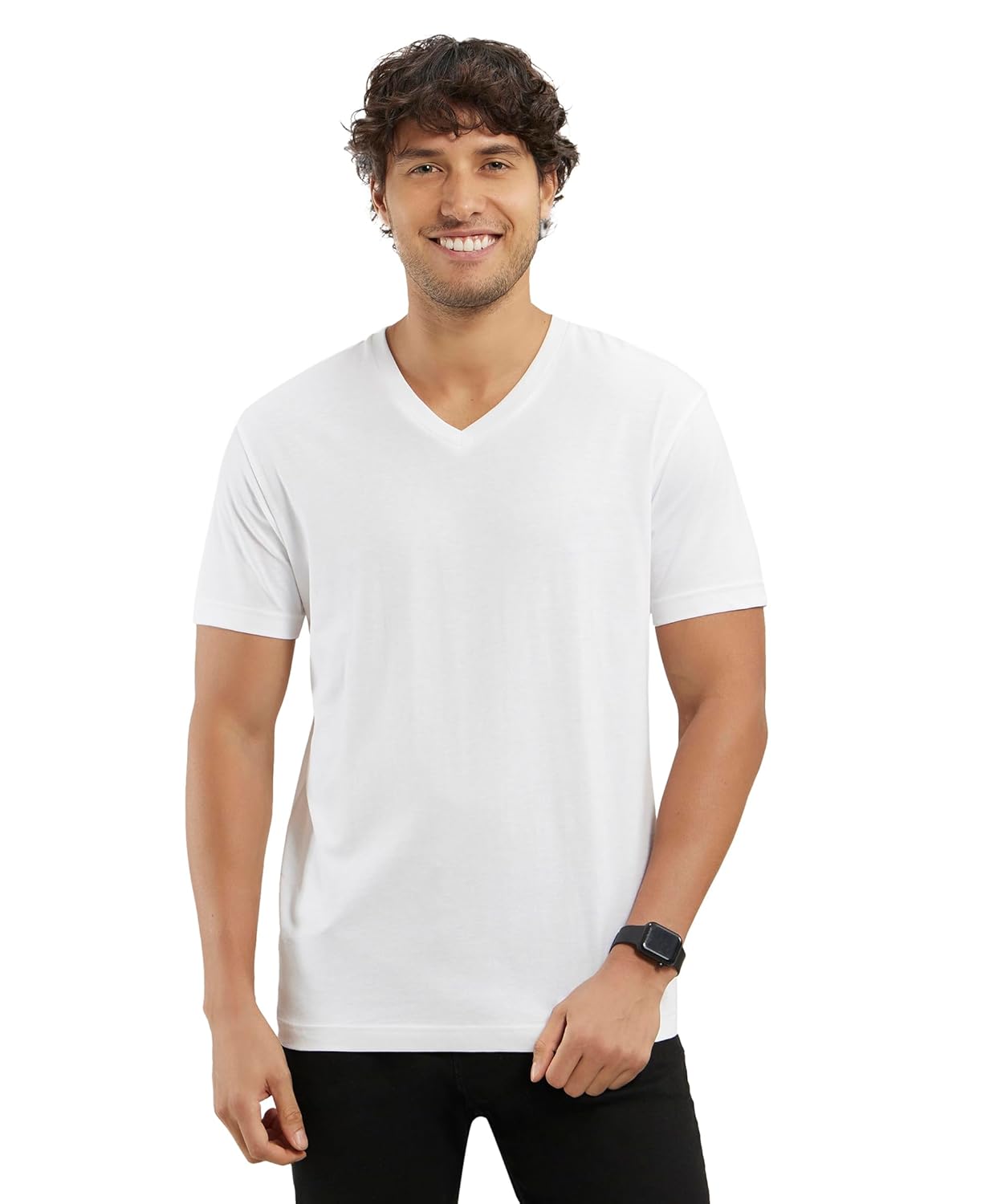 Jockey 2726 Men’s Super Combed Cotton Rich Solid Regular Fit V Neck Half Sleeve T-Shirt