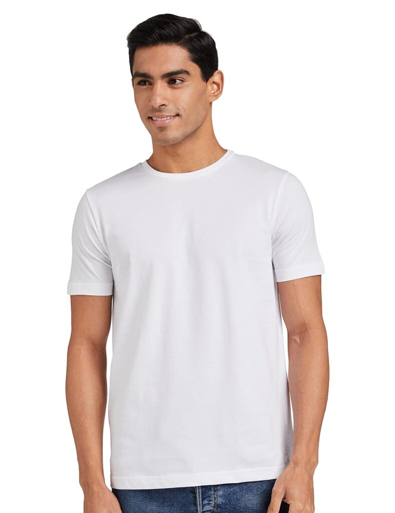 Amazon Brand – Symbol Men’s Solid Cotton T Shirt | Round Neck | Half Sleeve | Plain-Regular Fit (Available in Plus Size and Combo Packs)