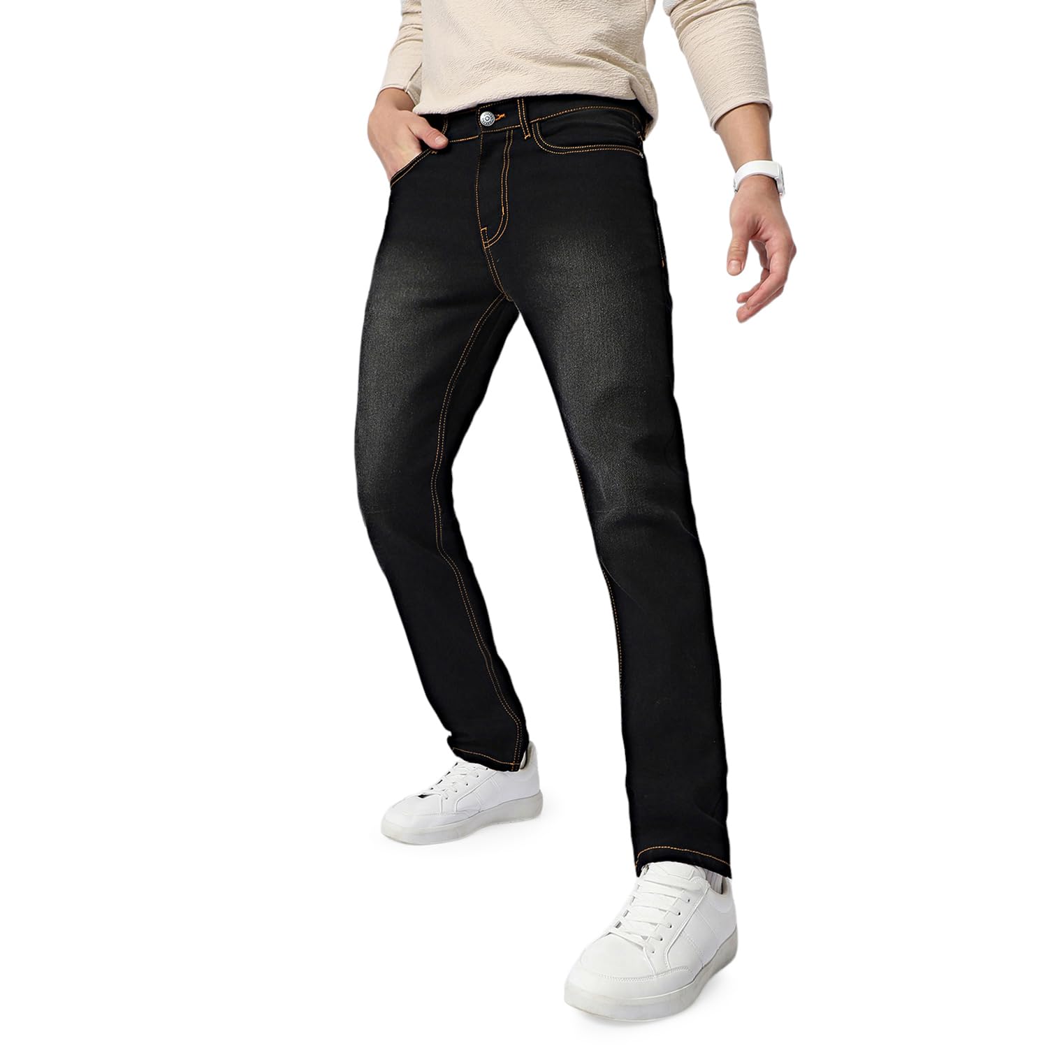 Urbano Fashion Men’s Regular Fit Washed Jeans Stretchable