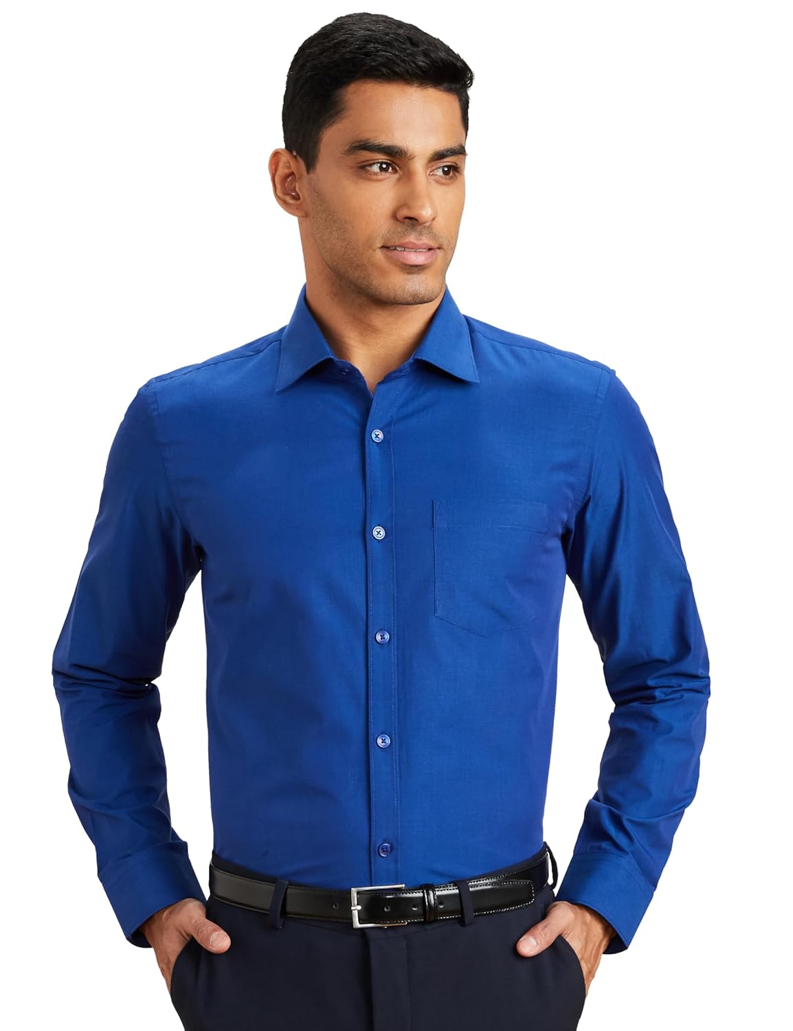 Amazon Brand – Symbol Men’s Solid Cotton Rich Formal Shirt | Plain | Full Sleeve-Regular Fit (Available in Plus Size and Combo Pack of 2)