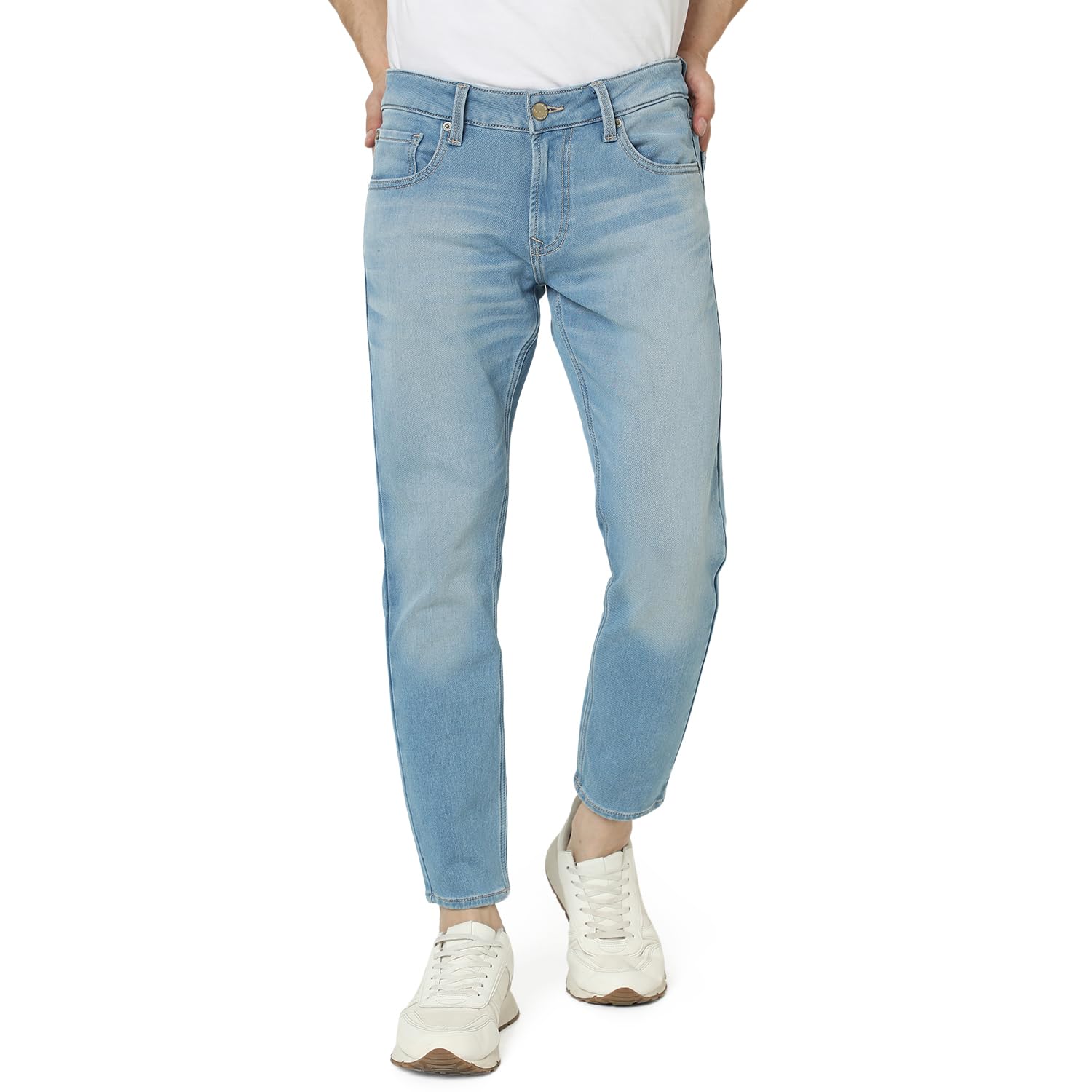 Spykar Men Blue Slim Fit Mid-Rise Casual Jeans Spykar Men Blue Slim Fit Mid-Rise Casual Jeans