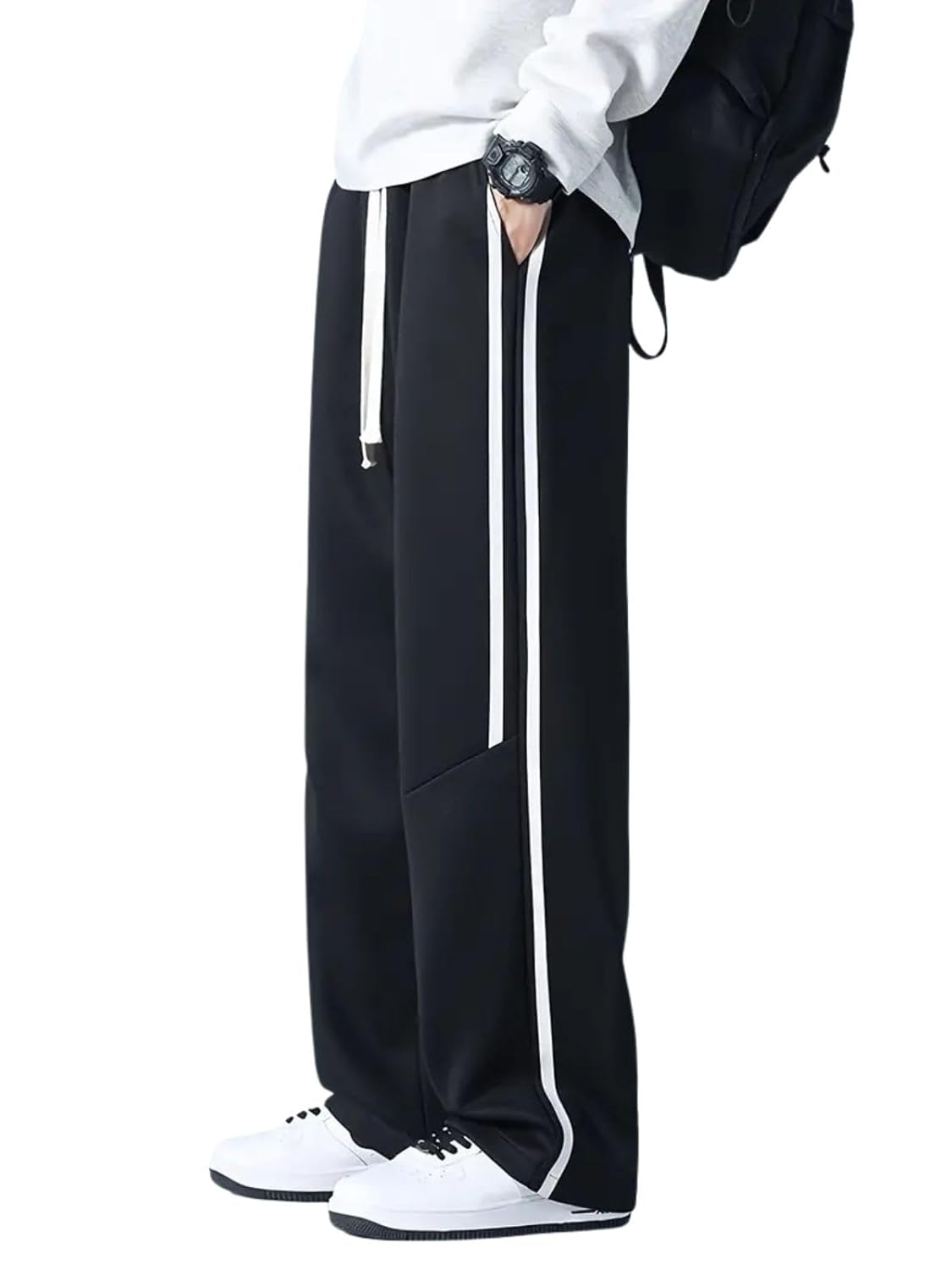 GRECIILOOKS Men’s Loose Mid Rise Track Pant