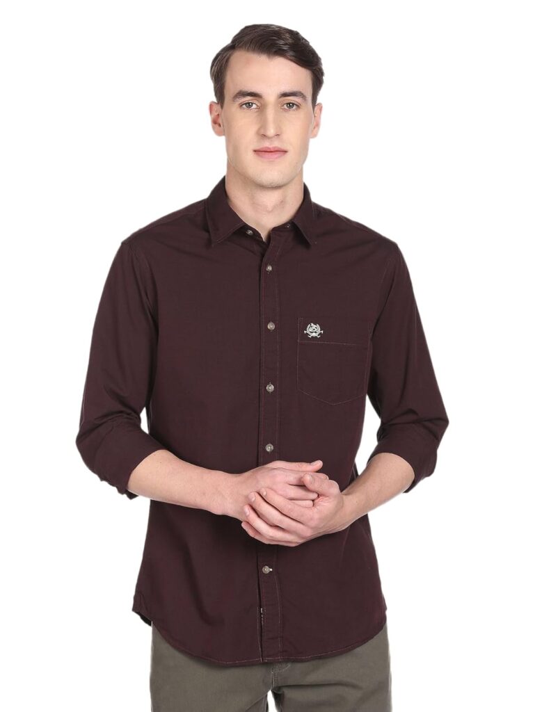 U.S. POLO ASSN. Men’s Solid Spread Collar Premium Cotton Tailored Fit Shirt
