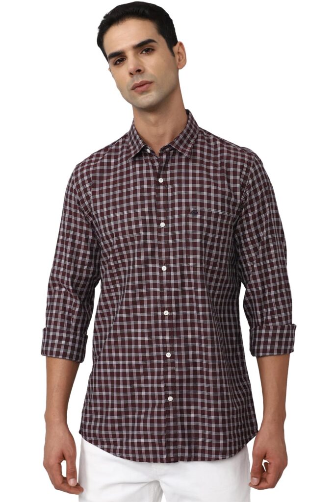 Peter England Men’s Checkered Slim Fit Shirt