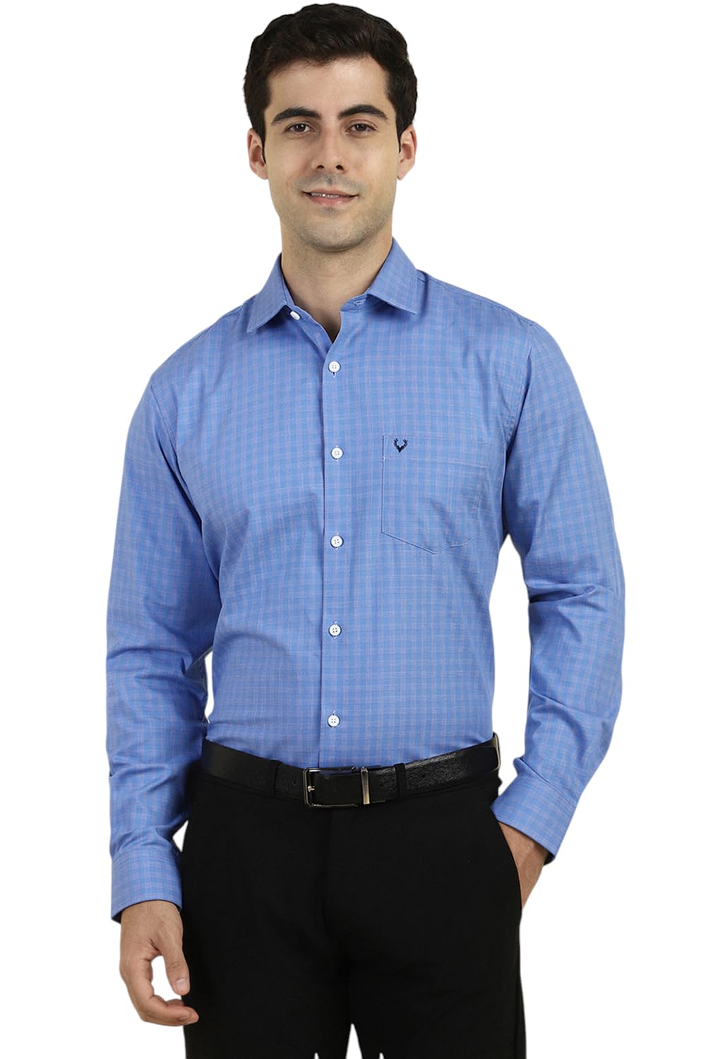 Allen Solly Men’s Cotton Classic Fit Checkered Formal Shirt Allen Solly Men’s Cotton Classic Fit Checkered Formal Shirt