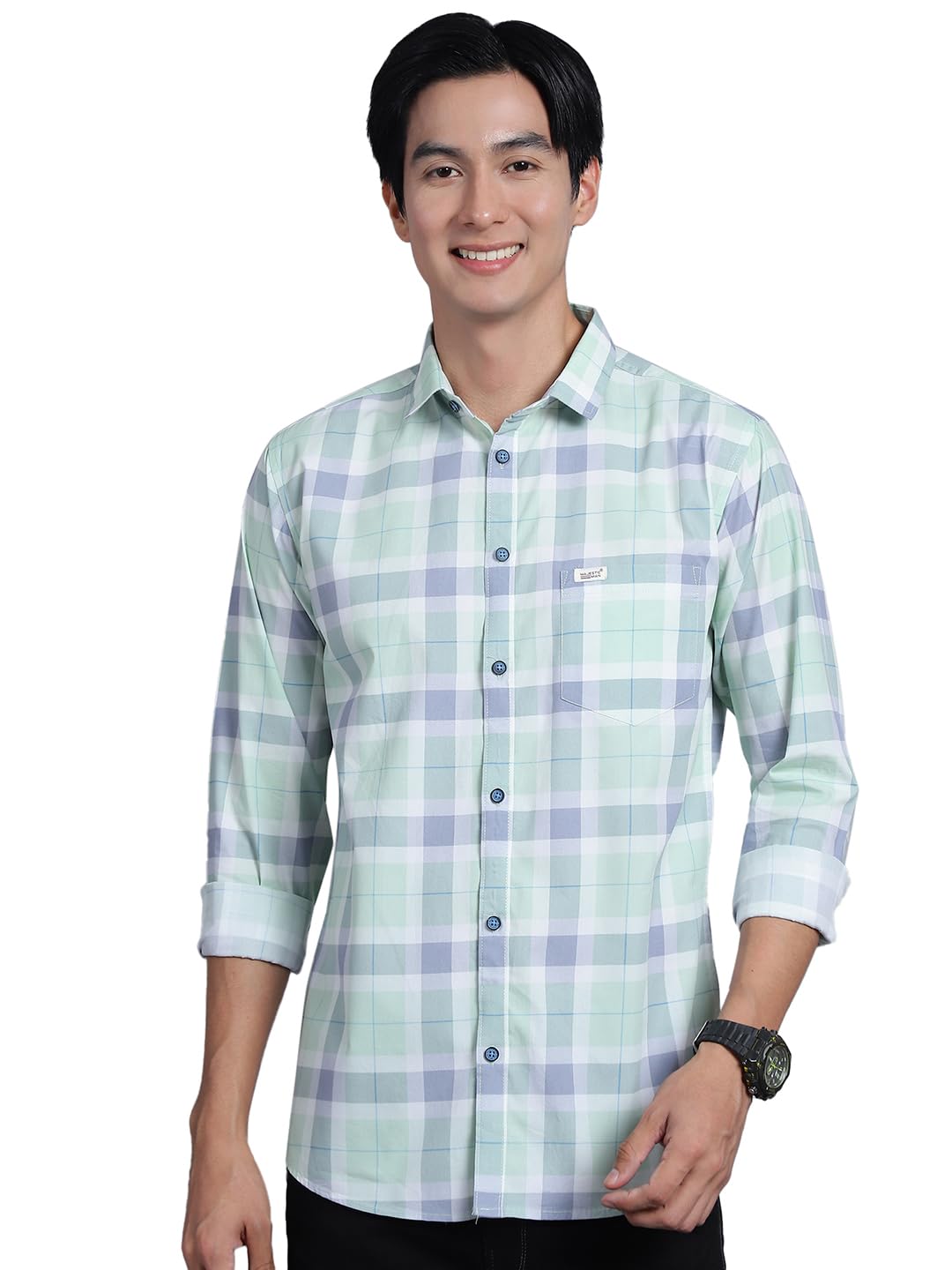 Majestic Man Men Box Checkered Slim Fit Cotton Casual Shirt