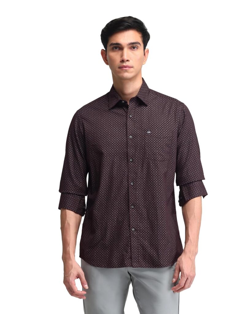 Arrow Men’s 100% Cotton Slim Fit Shirt Arrow Men’s 100% Cotton Slim Fit Shirt