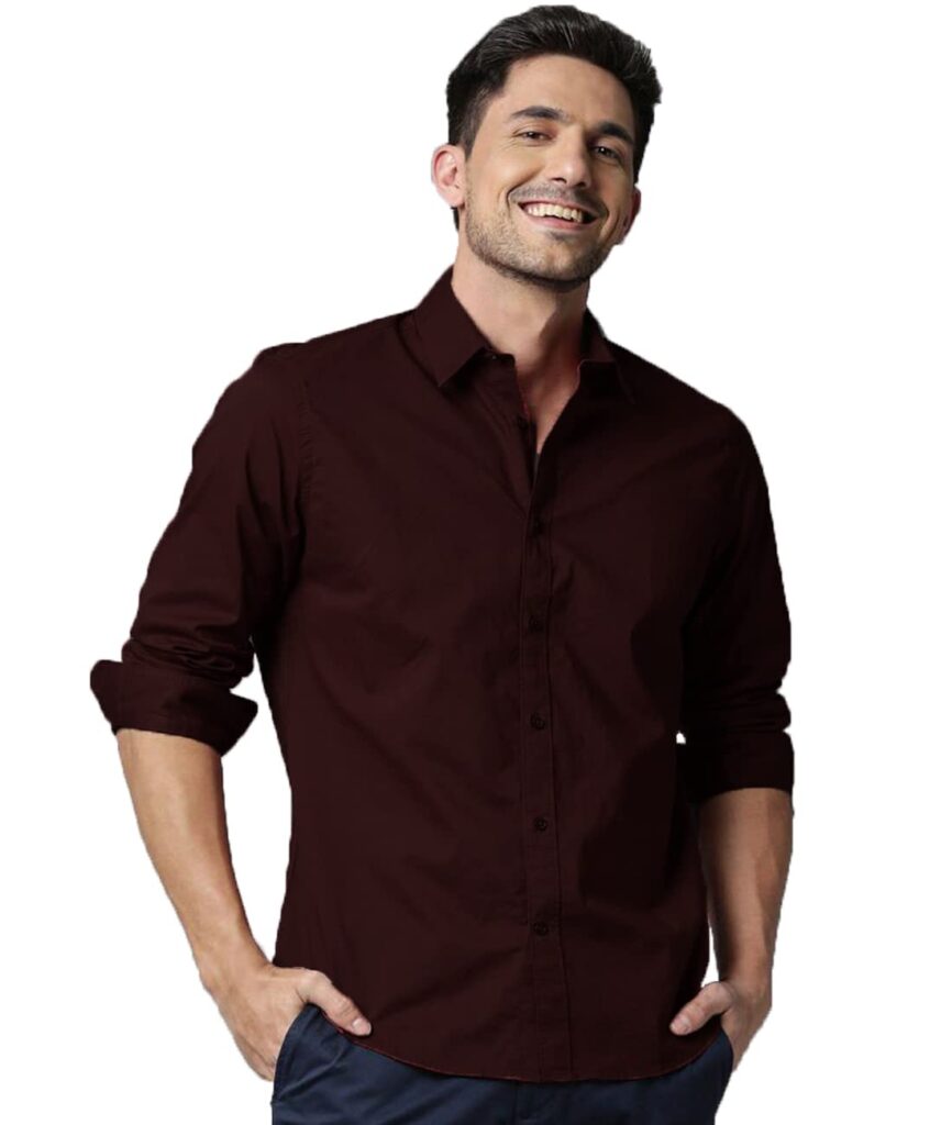 OTUS Men’s Cotton Solid Formal/Semi Formal Shirt