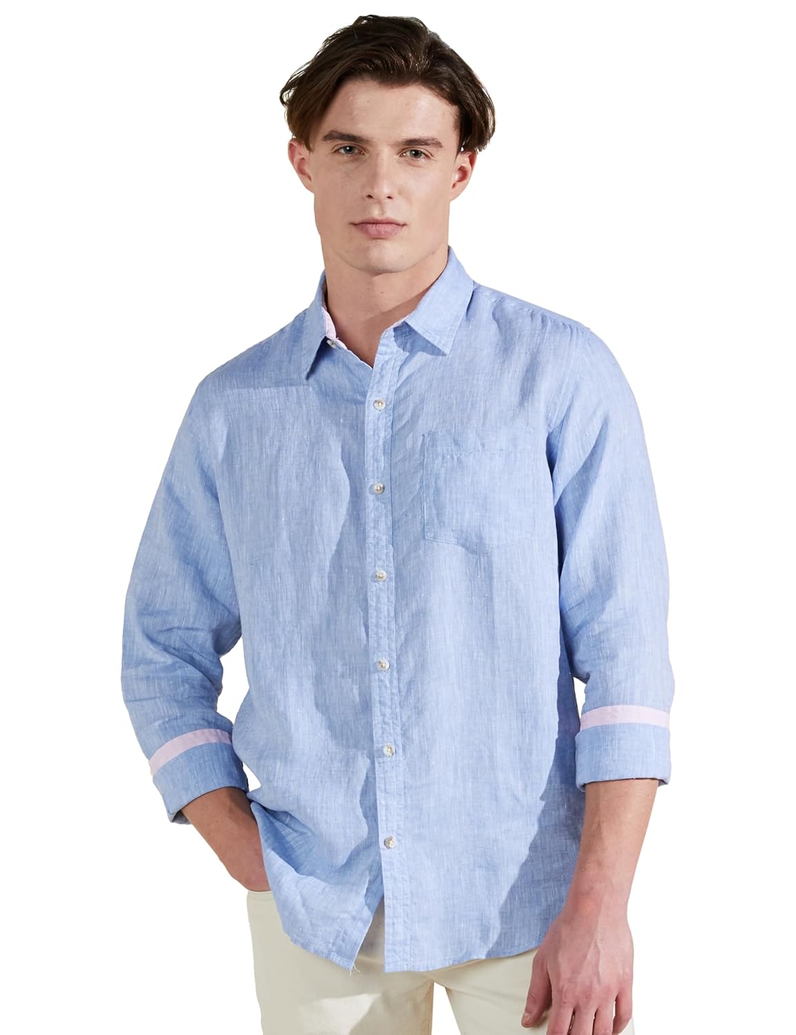 Symbol Premium Men’s Pure Linen Solid Casual Shirt (Regular Fit)