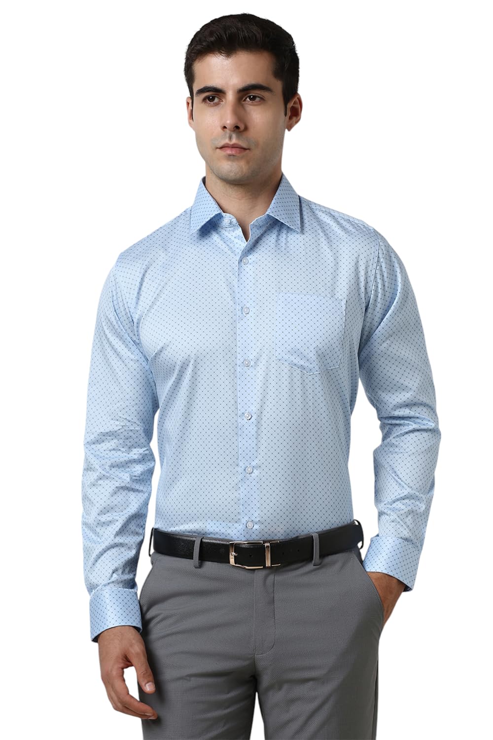 Van Heusen Men’s 100% Cotton Slim Fit Printed Formal Shirt